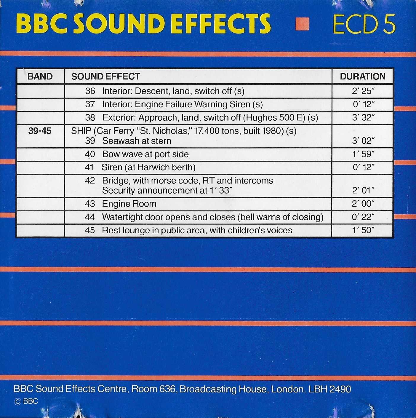 Middle of cover of BBCCD SFX005